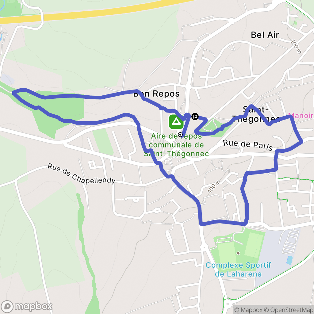 Saint-Thégonnec Loc-Eguiner : carte du parcours de randonnée - France