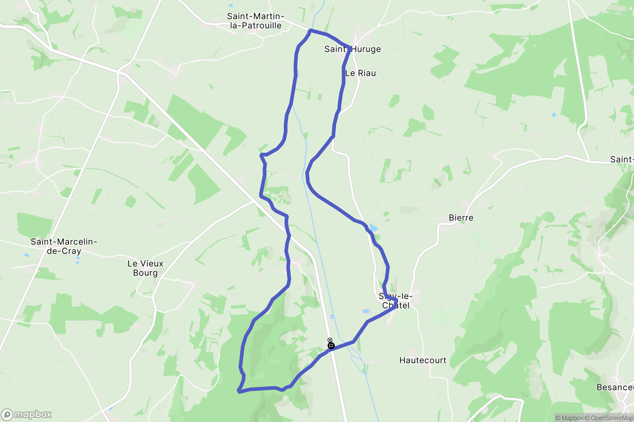 Sigy-le-Châtel : carte du parcours de randonnée - France