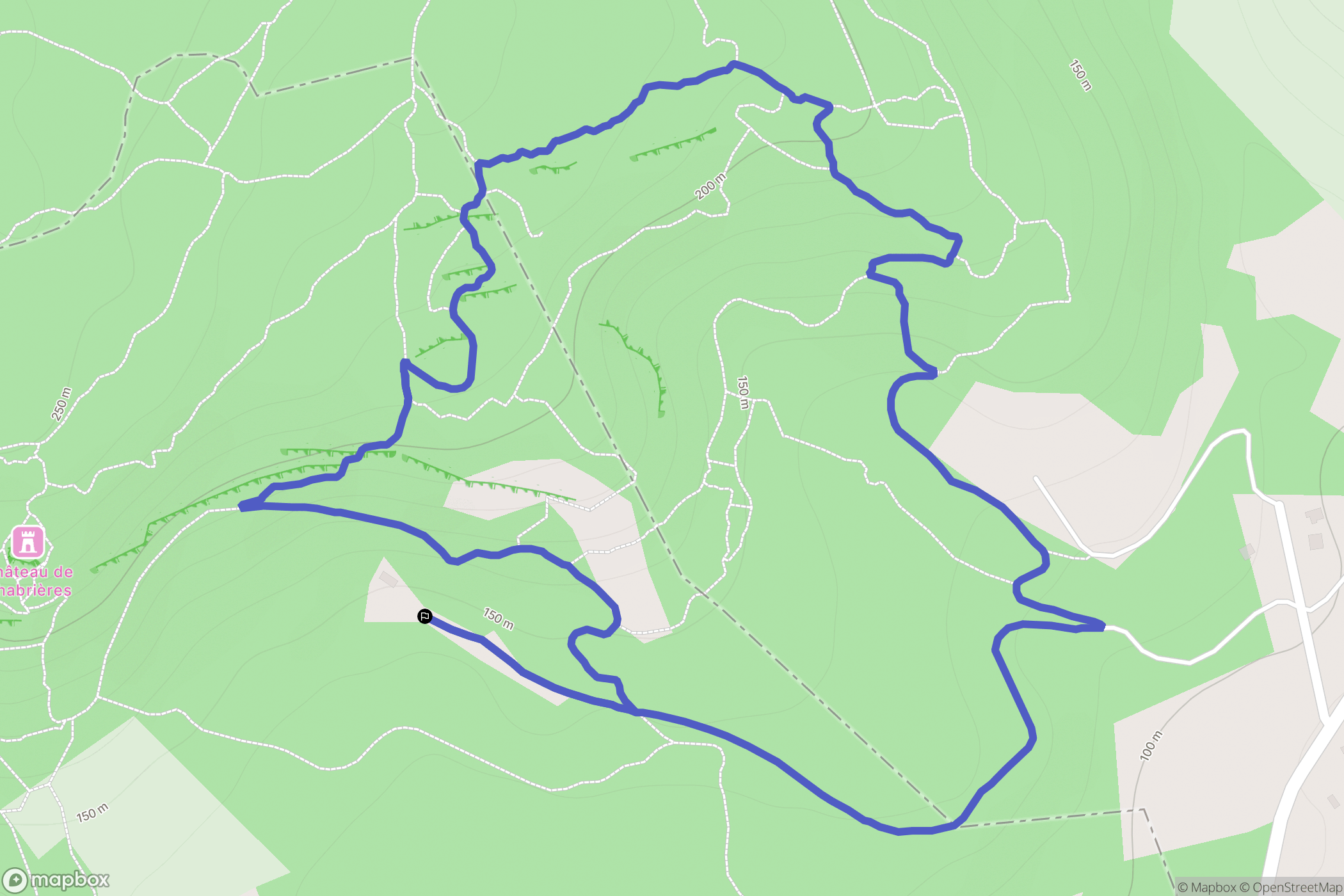 Bollène : carte du parcours de randonnée - France