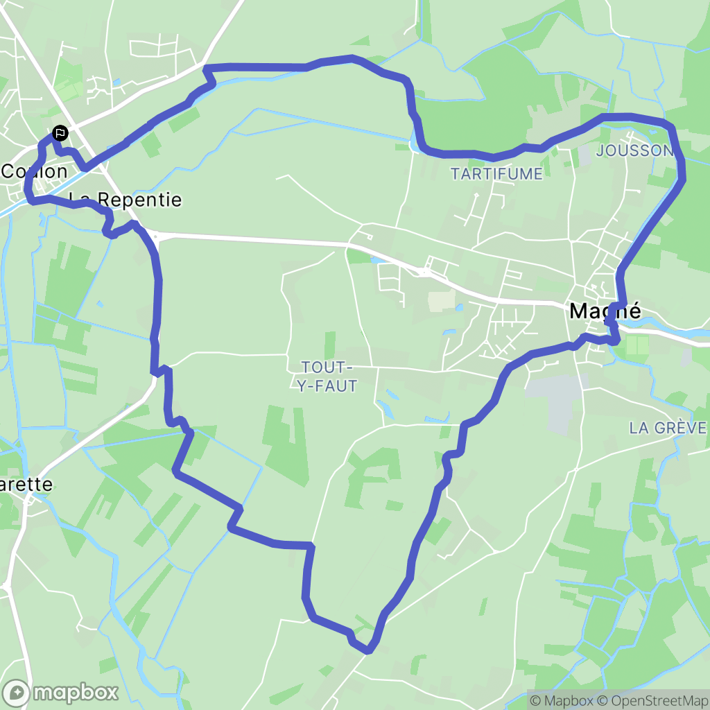 Coulon : carte du parcours de randonnée - France