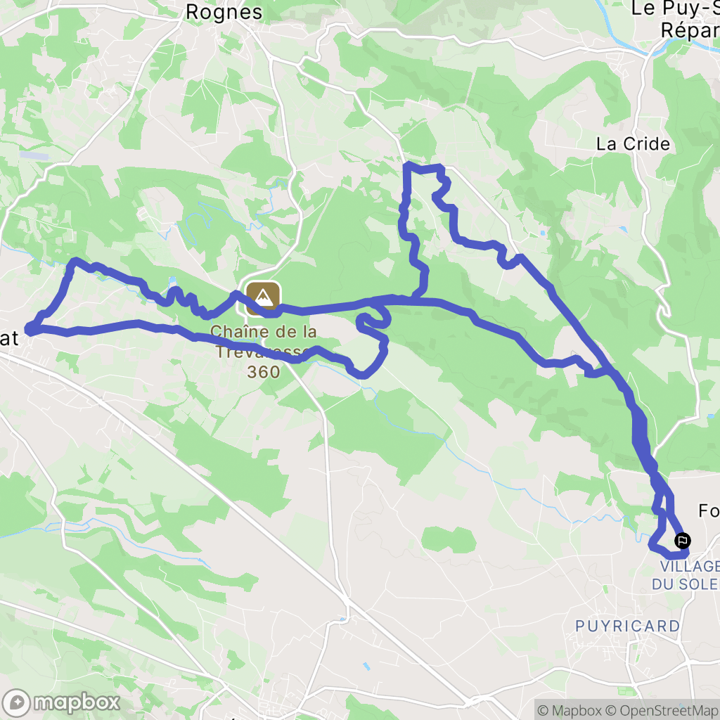Aix-en-Provence : carte du parcours de randonnée - France