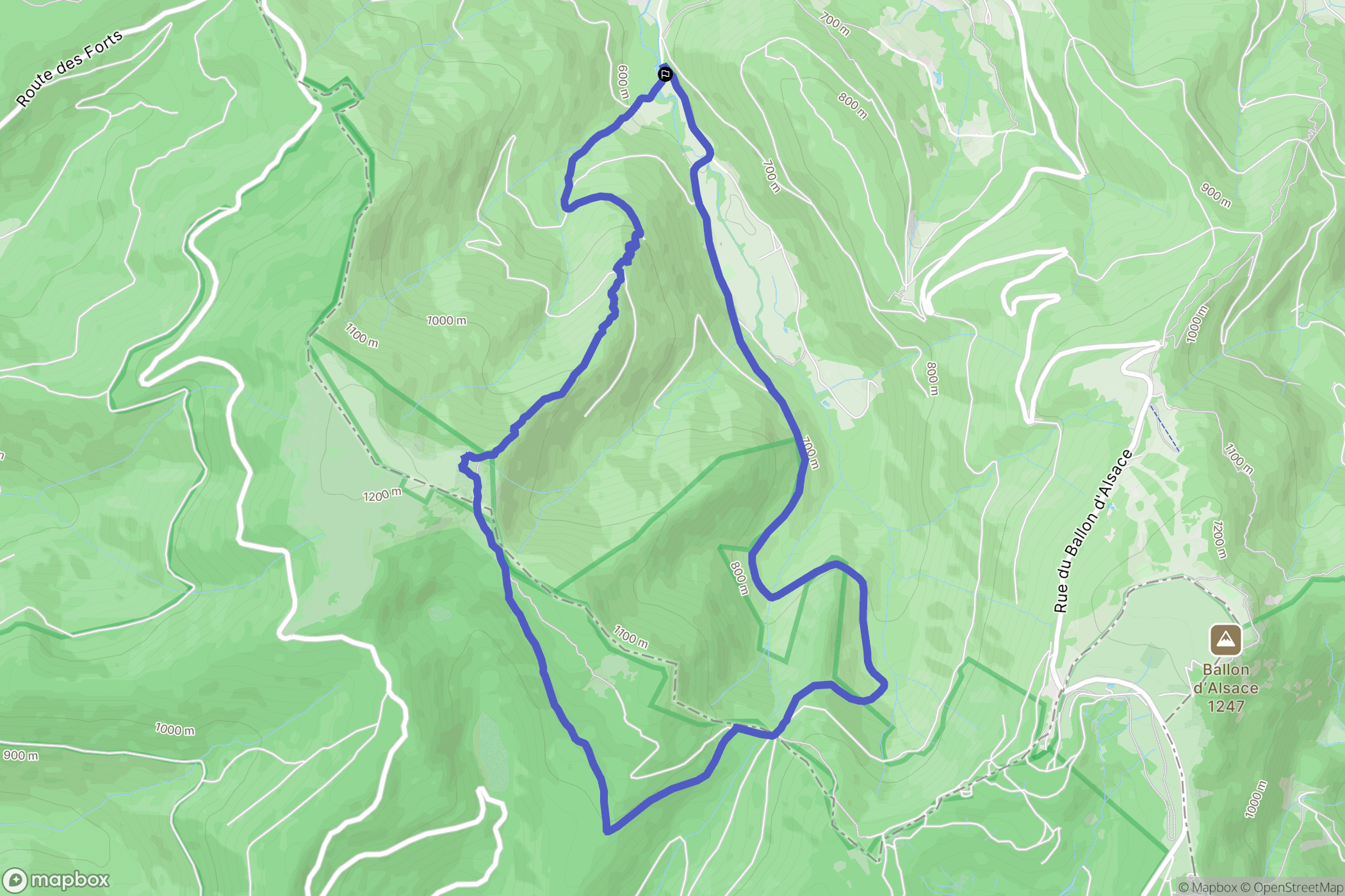 Saint-Maurice-sur-Moselle : carte du parcours de randonnée - France