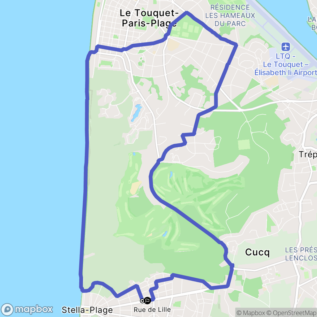 Cucq : carte du parcours de randonnée - France