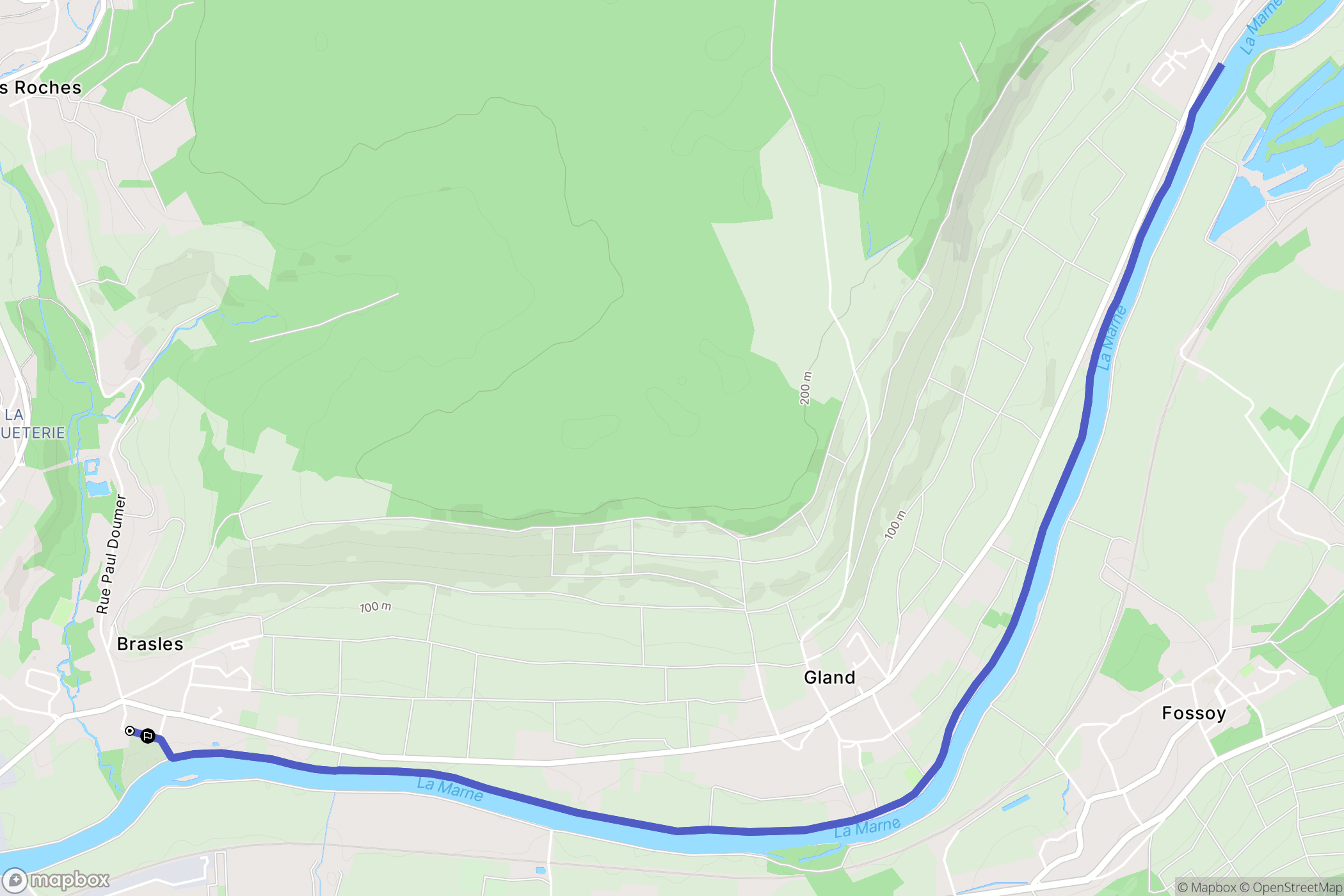 Brasles : carte du parcours de randonnée - France