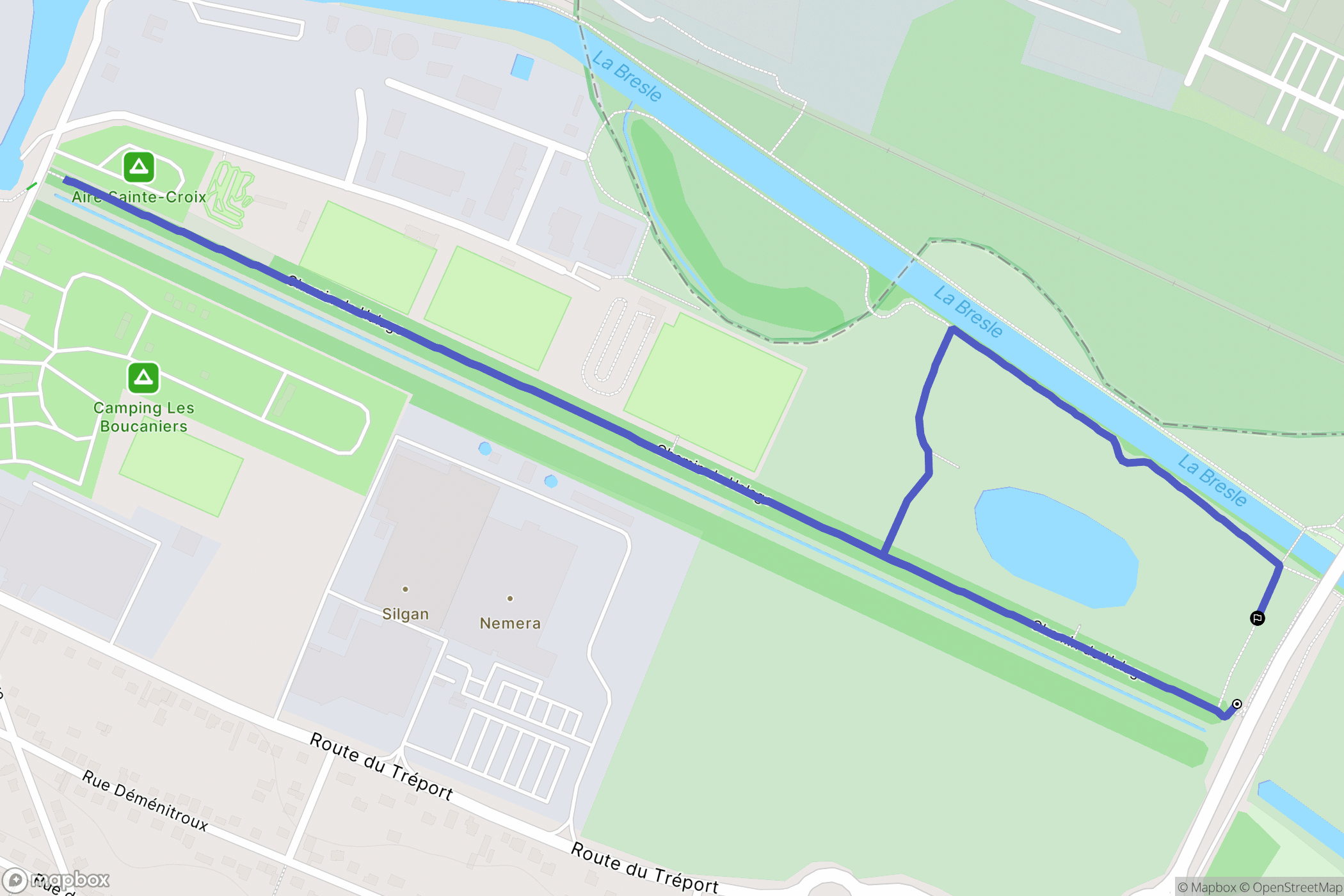Eu : carte du parcours de randonnée - France