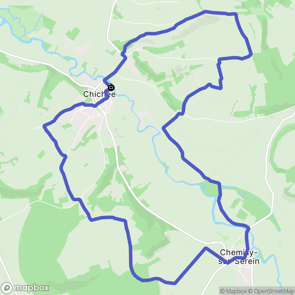 Chichée : carte du parcours de randonnée - France