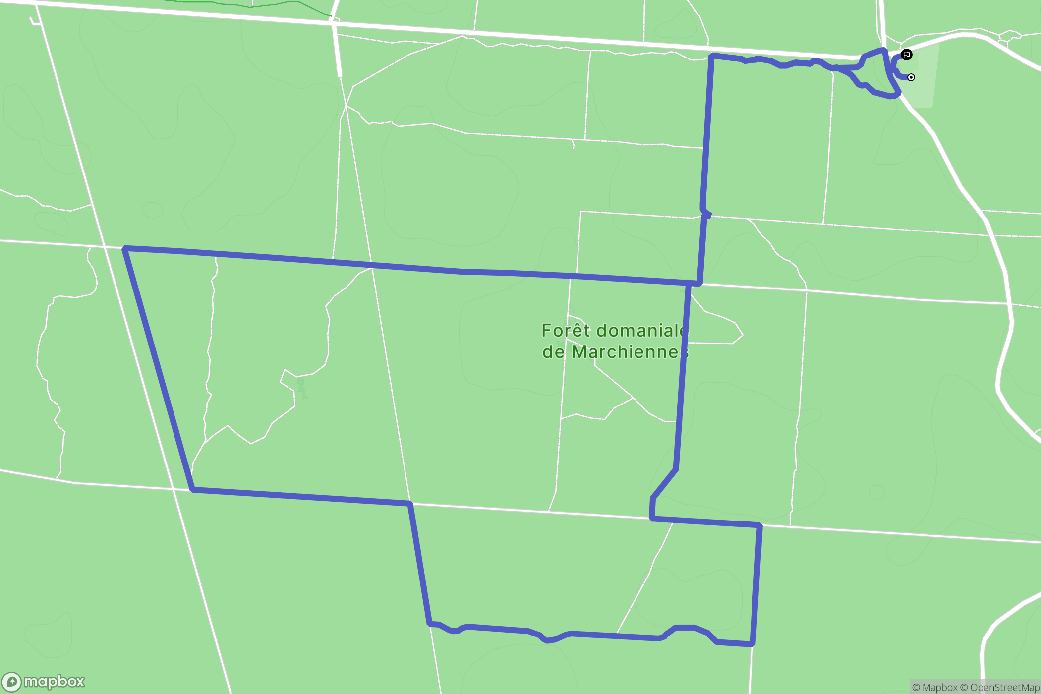 Marchiennes : carte du parcours de randonnée - France