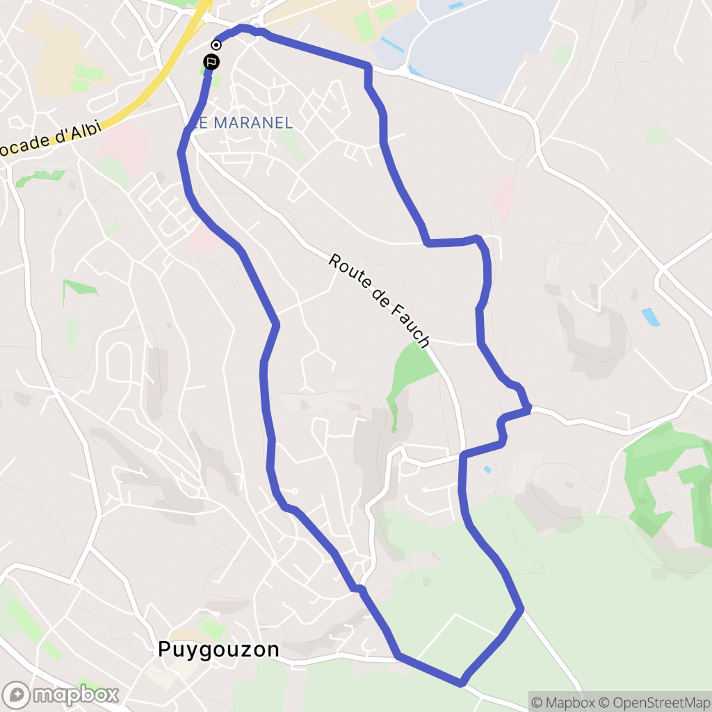Albi : carte du parcours de randonnée - France