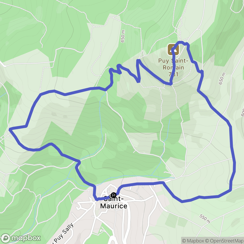 Saint Maurice : carte du parcours de randonnée - France