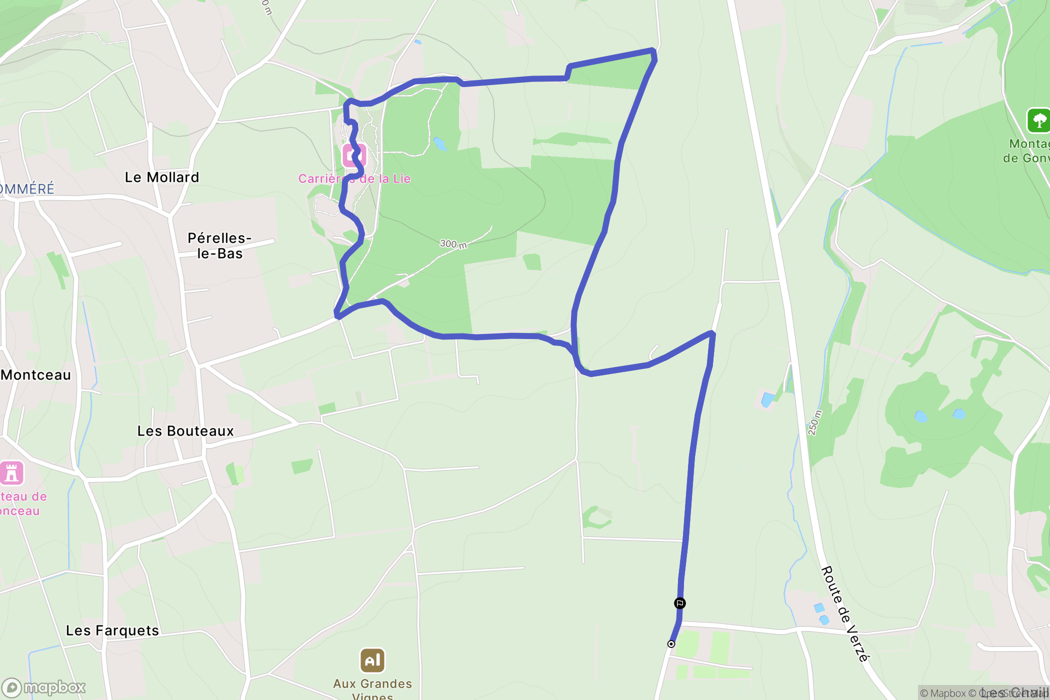 Chevagny-les-Chevrières : carte du parcours de randonnée - France