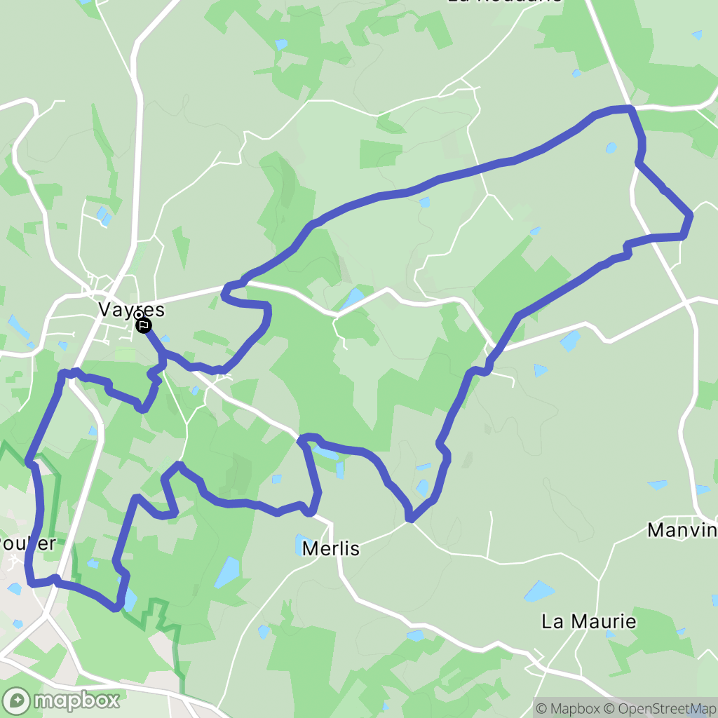 Vayres : carte du parcours de randonnée - France