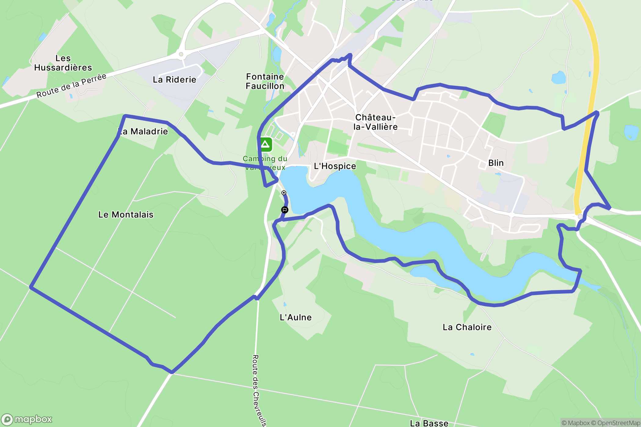 Château-la-Vallière : carte du parcours de randonnée - France