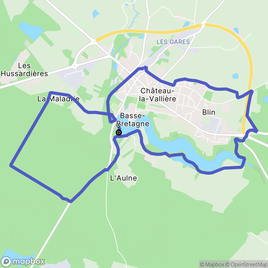 Château-la-Vallière : carte du parcours de randonnée - France