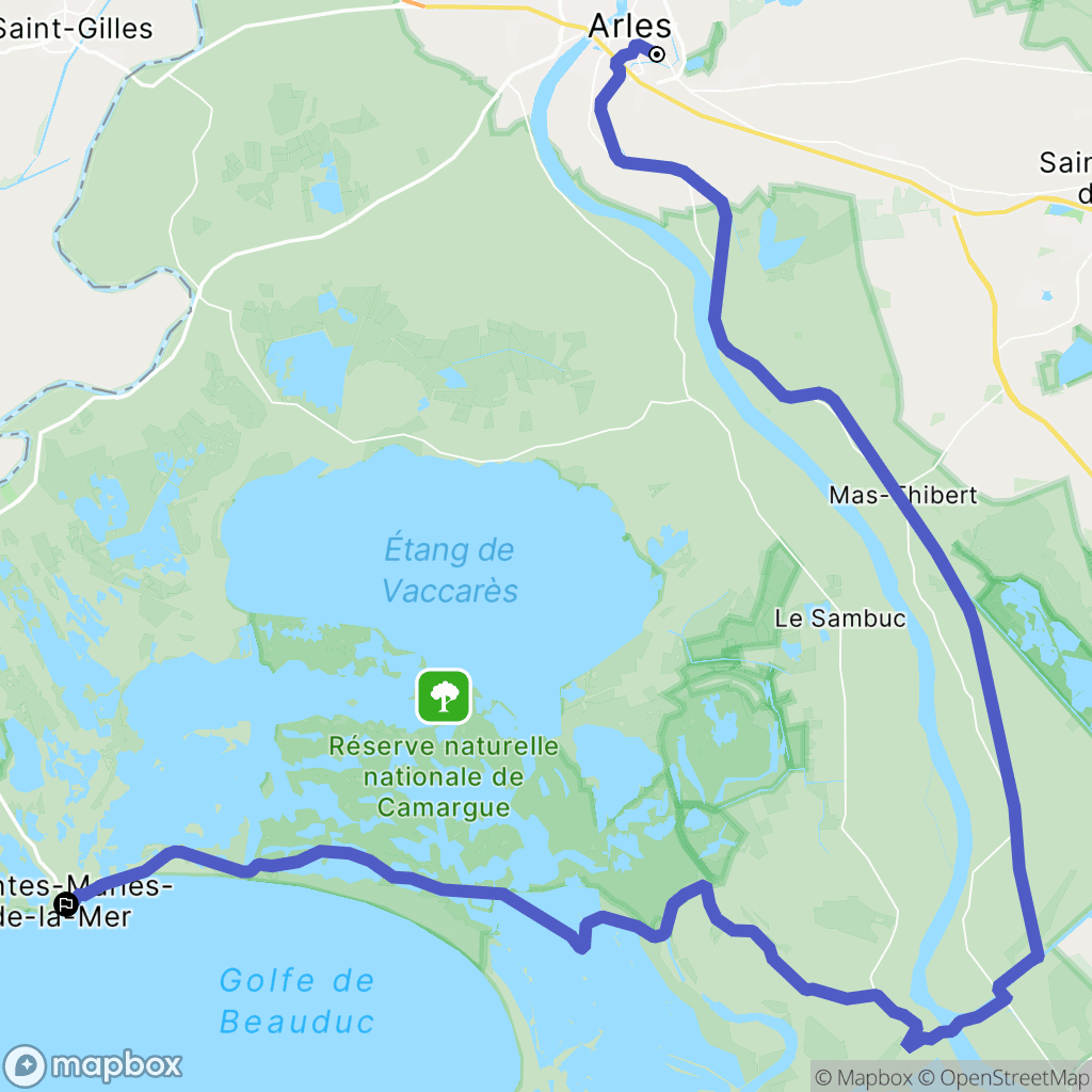 Arles : carte du parcours de randonnée - France