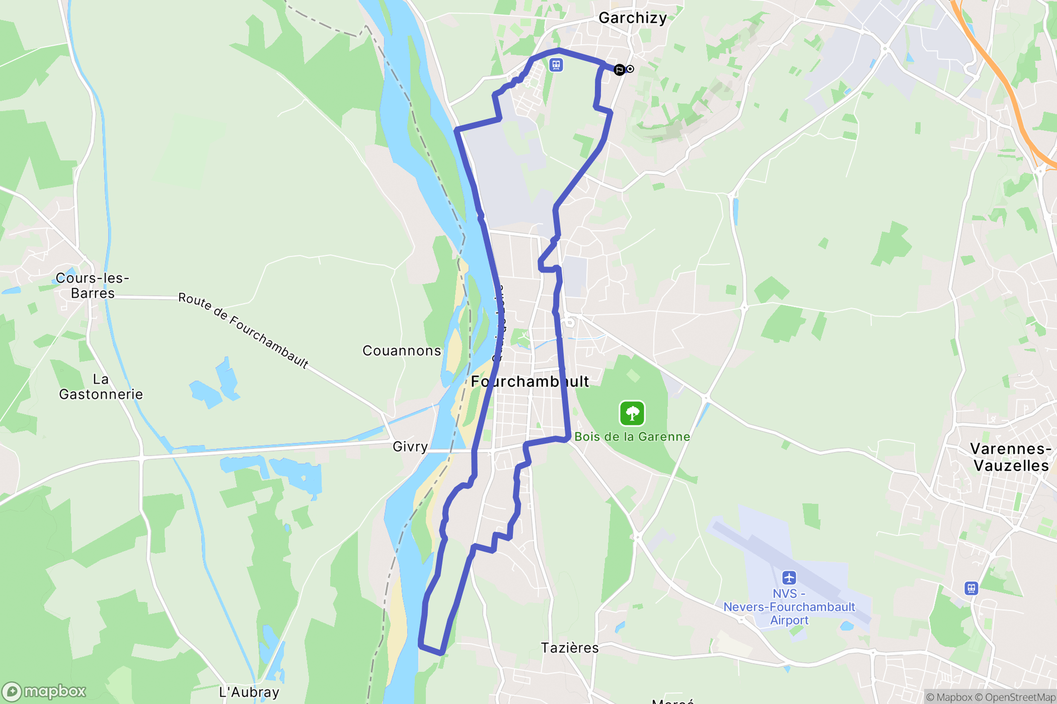 Garchizy : carte du parcours de randonnée - France
