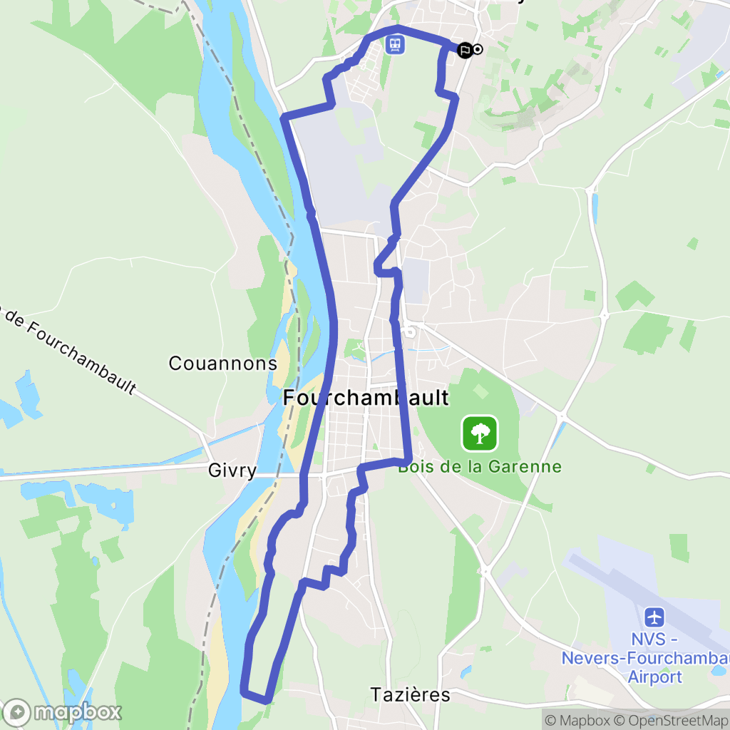 Garchizy : carte du parcours de randonnée - France