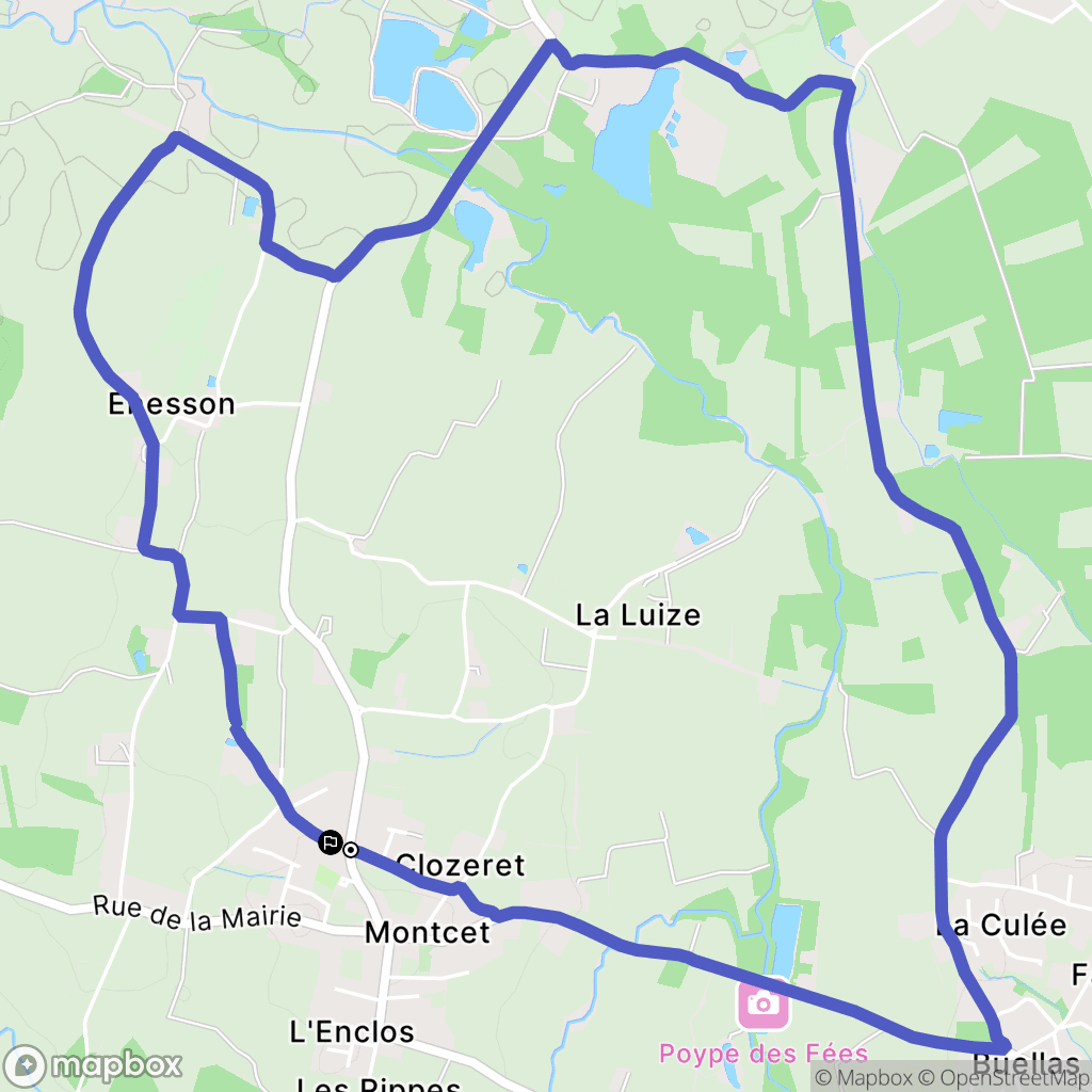 Montcet : carte du parcours de randonnée - France