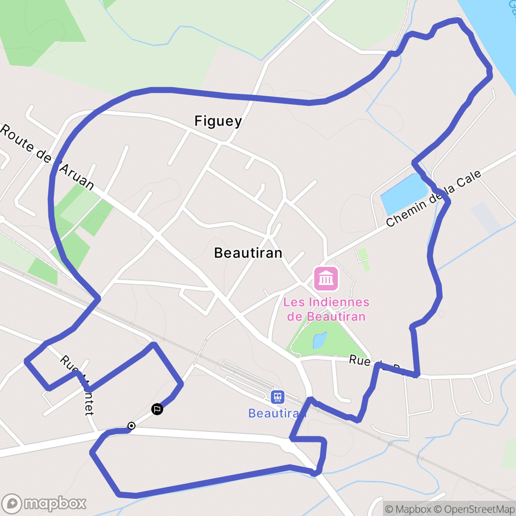 Beautiran : carte du parcours de randonnée - France