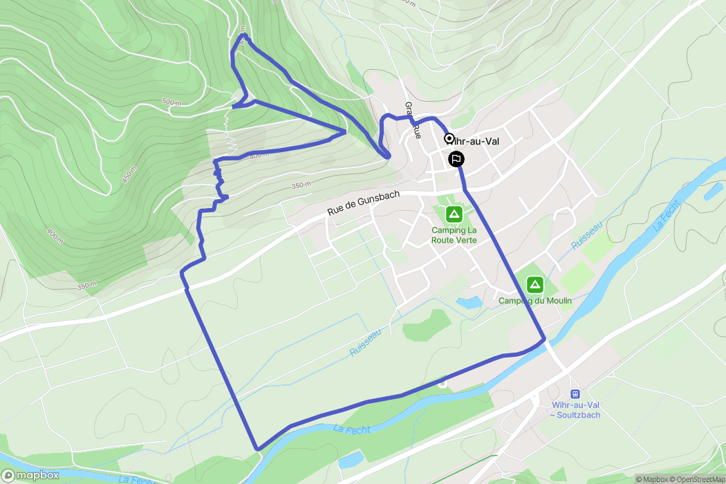 Wihr-au-Val : carte du parcours de randonnée - France