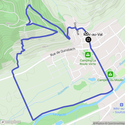 Wihr-au-Val : carte du parcours de randonnée - France