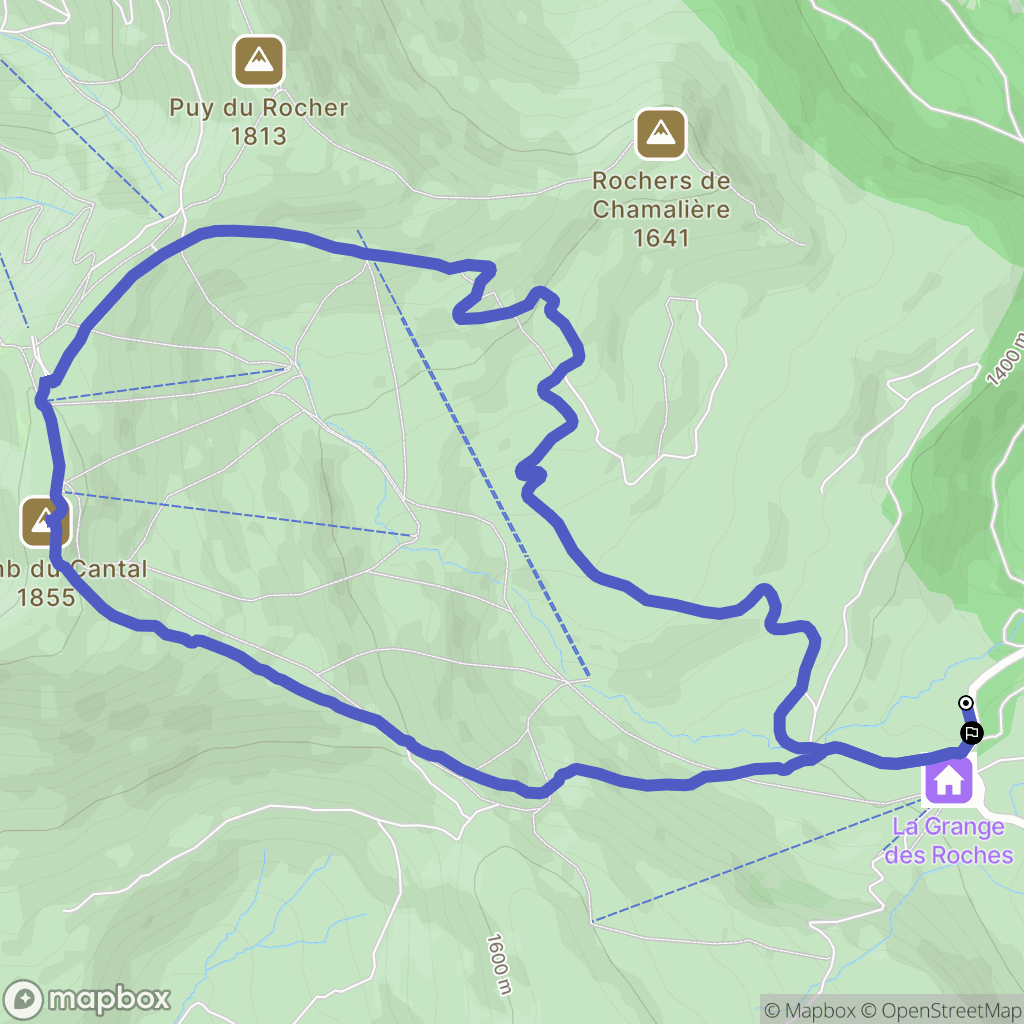 Albepierre-Bredons : carte du parcours de randonnée - France