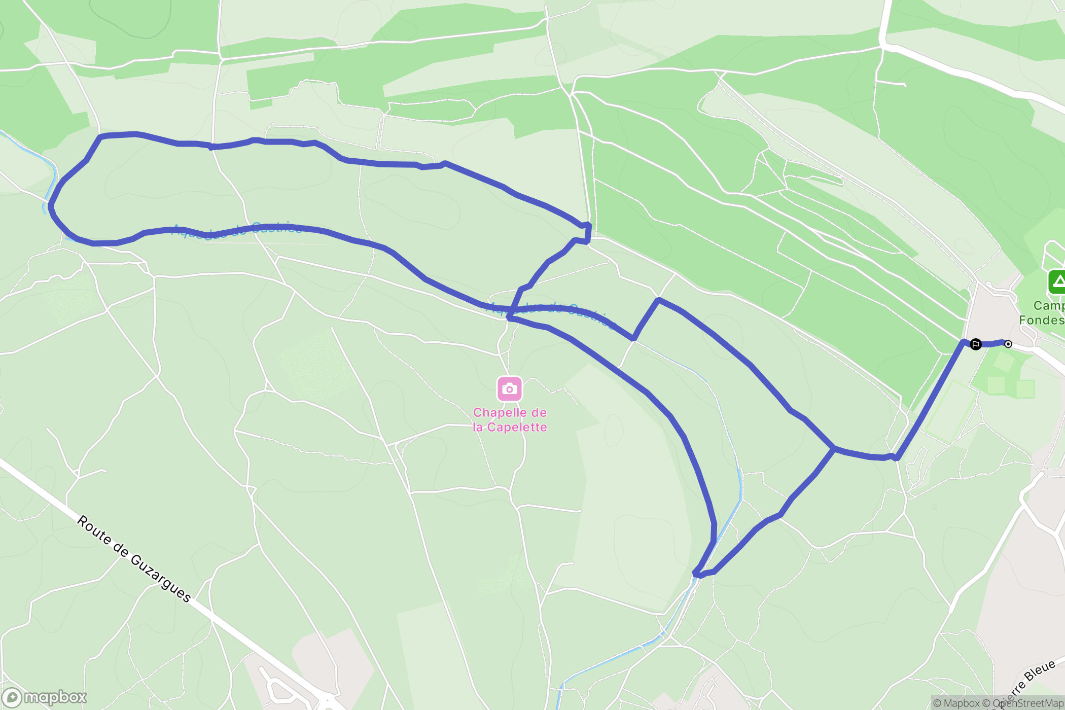 Castries : carte du parcours de randonnée - France