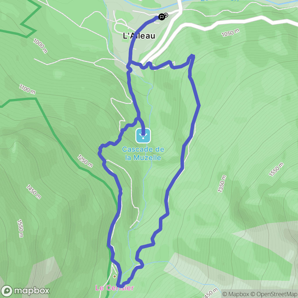 Les Deux Alpes : carte du parcours de randonnée - France