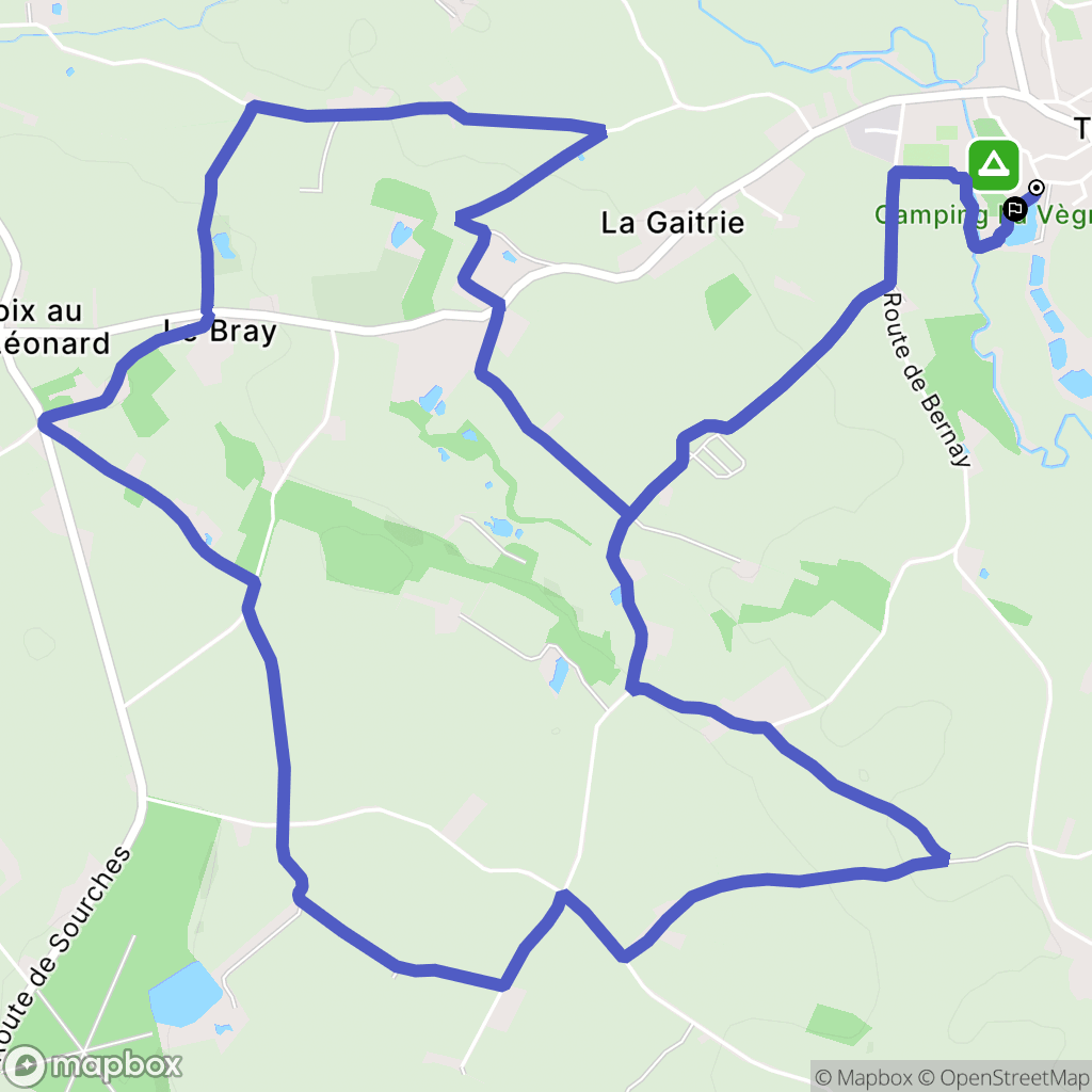 Tennie : carte du parcours de randonnée - France