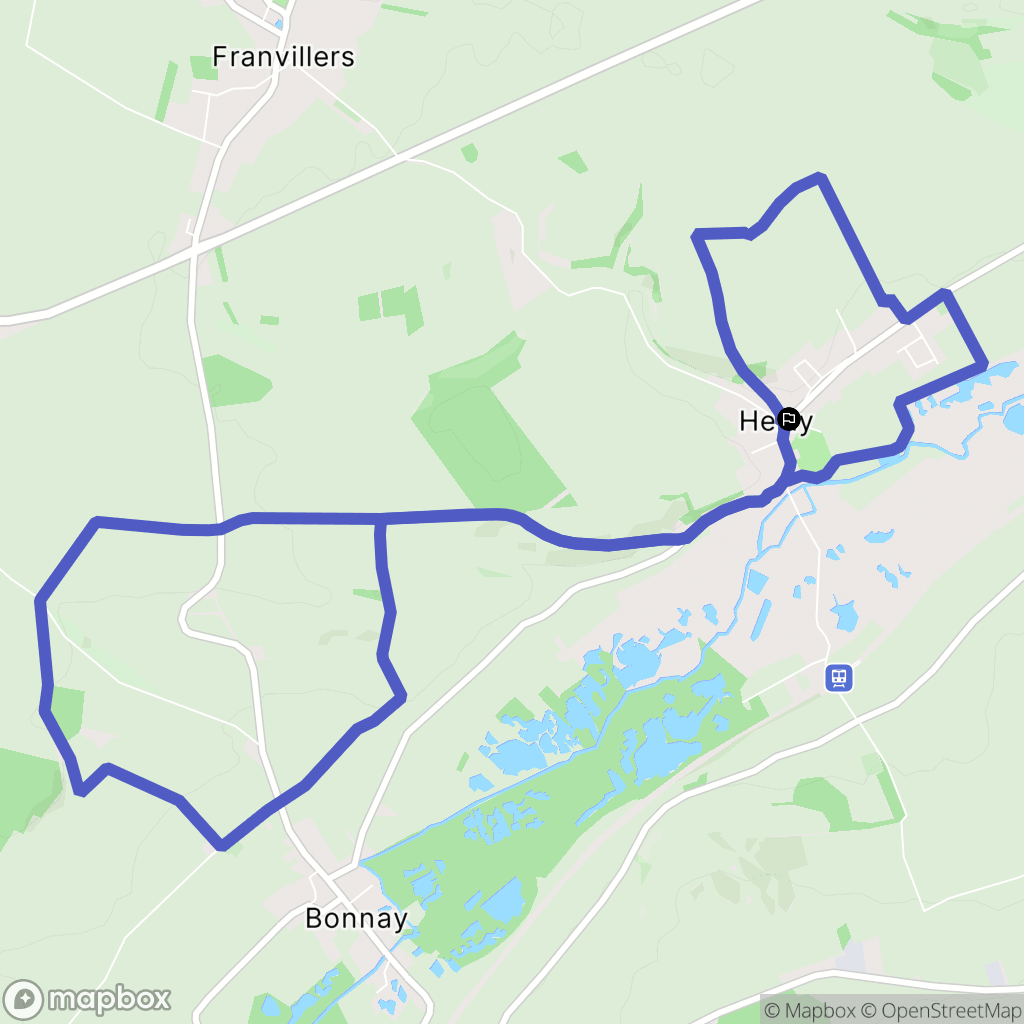Heilly : carte du parcours de randonnée - France