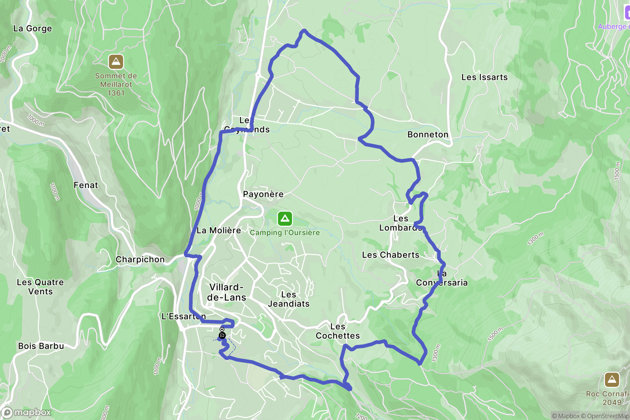 Villard-de-Lans : carte du parcours de randonnée - France
