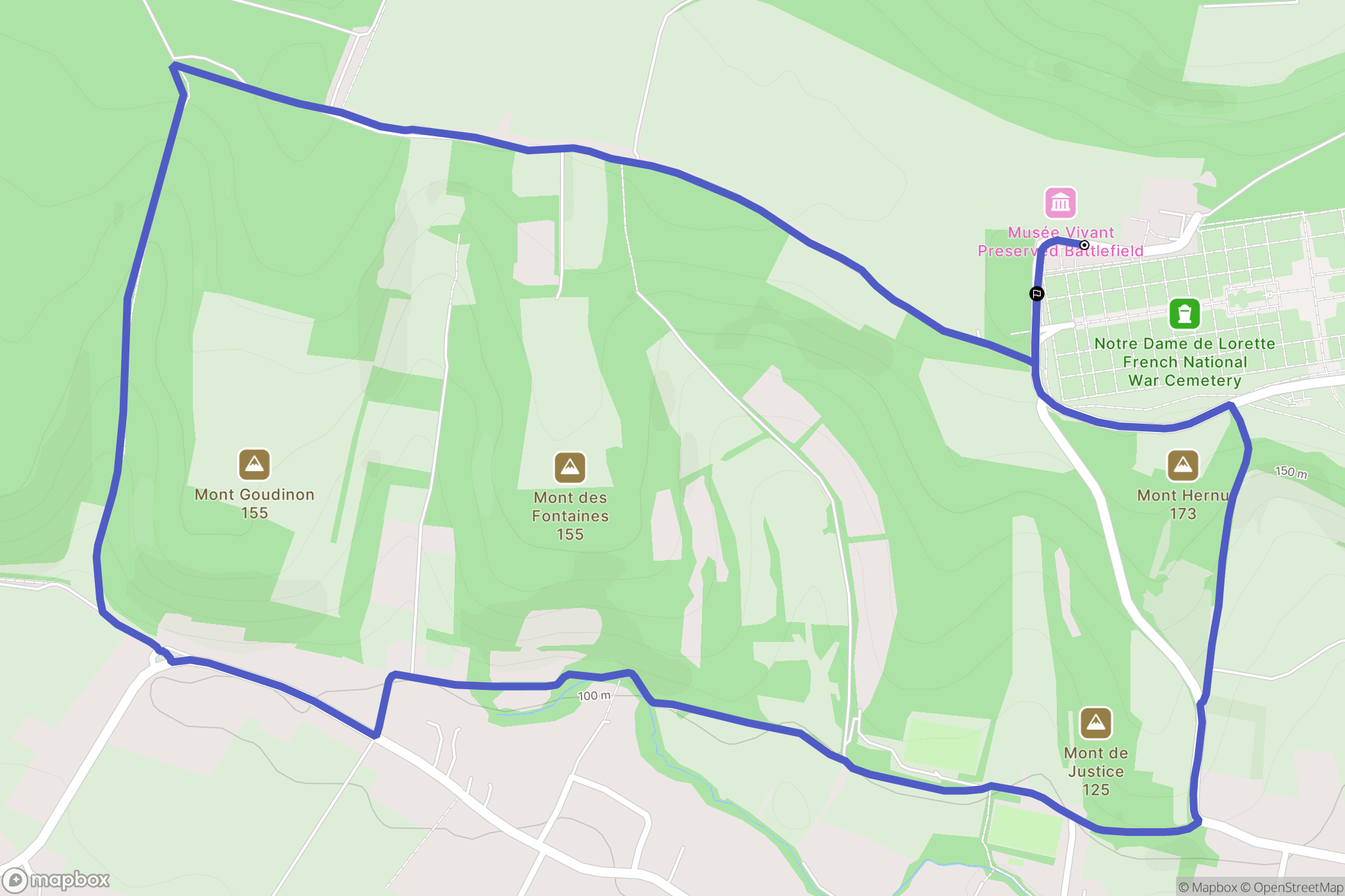 Ablain-Saint-Nazaire : carte du parcours de randonnée - France