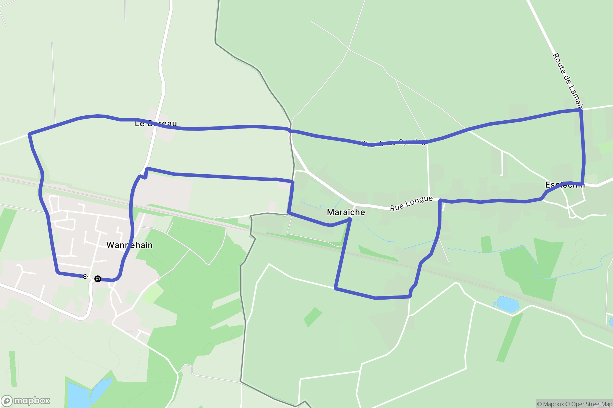 Wannehain : carte du parcours de randonnée - France