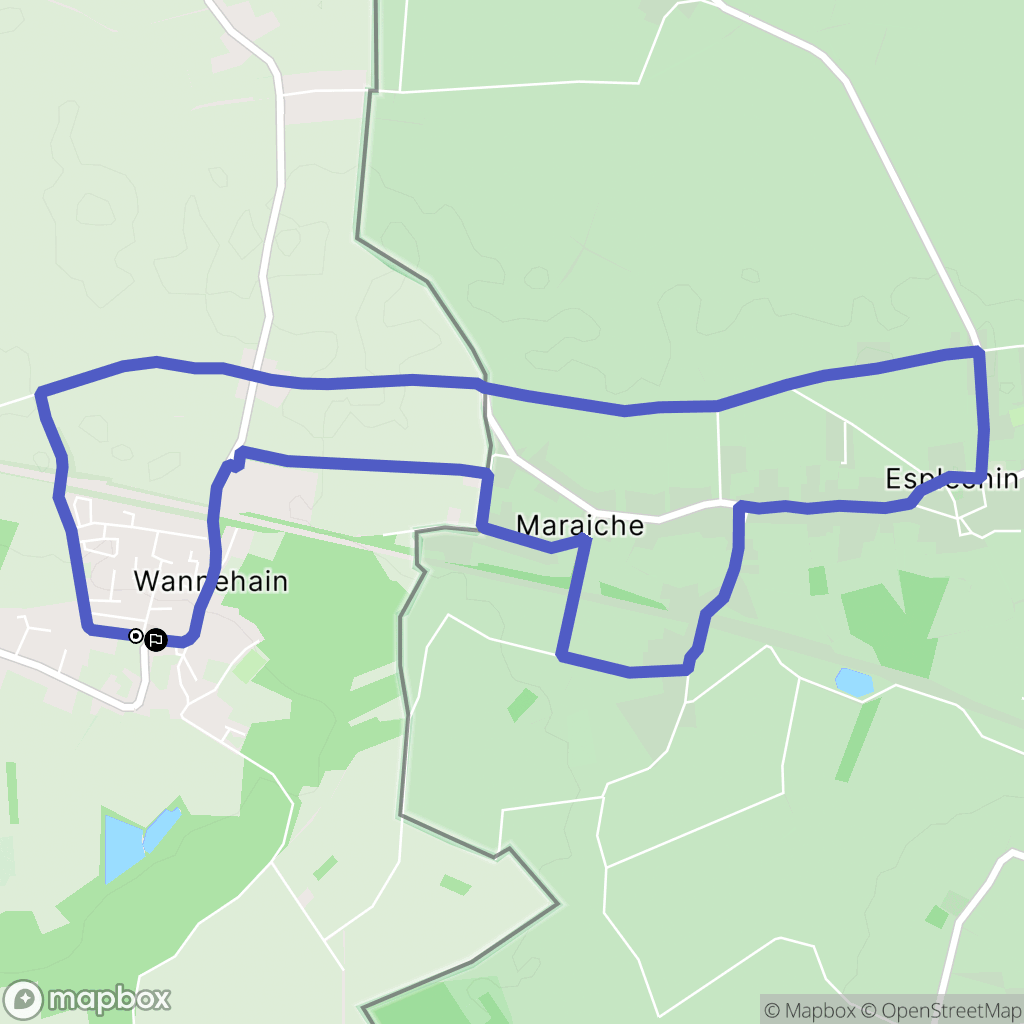 Wannehain : carte du parcours de randonnée - France