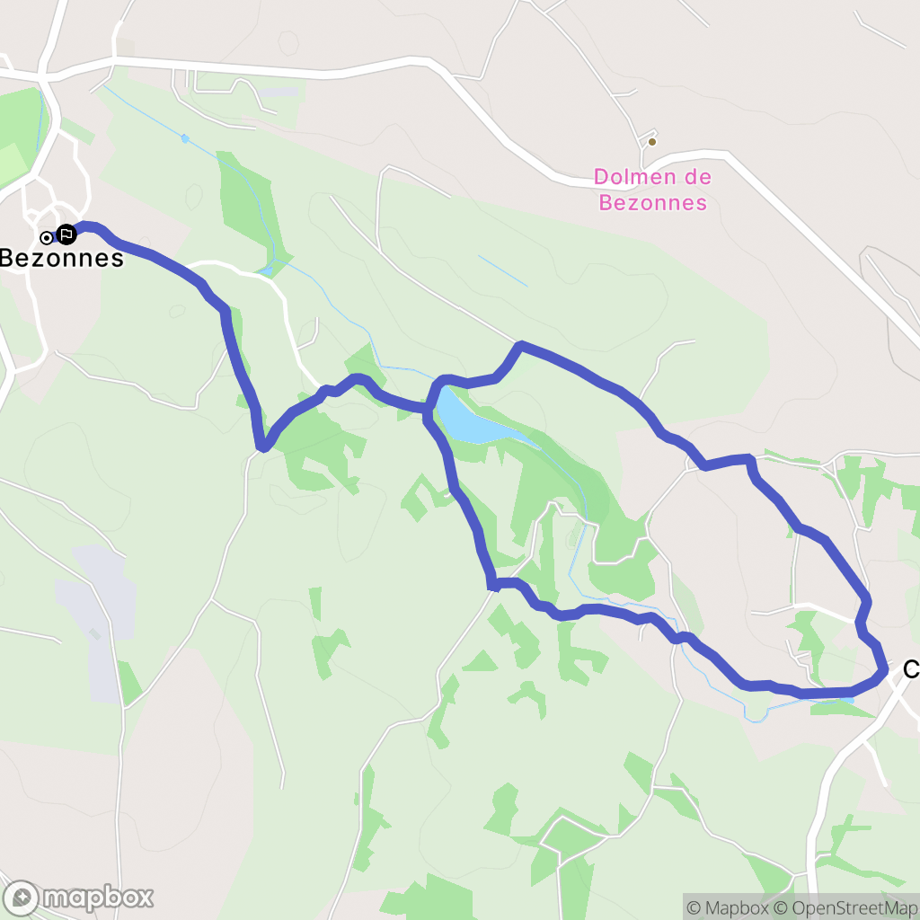 Rodelle : carte du parcours de randonnée - France