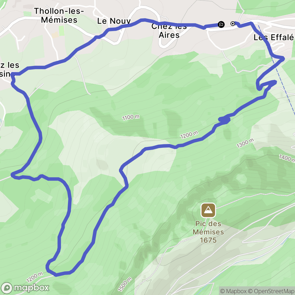 Thollon-les-Mémises : carte du parcours de randonnée - France