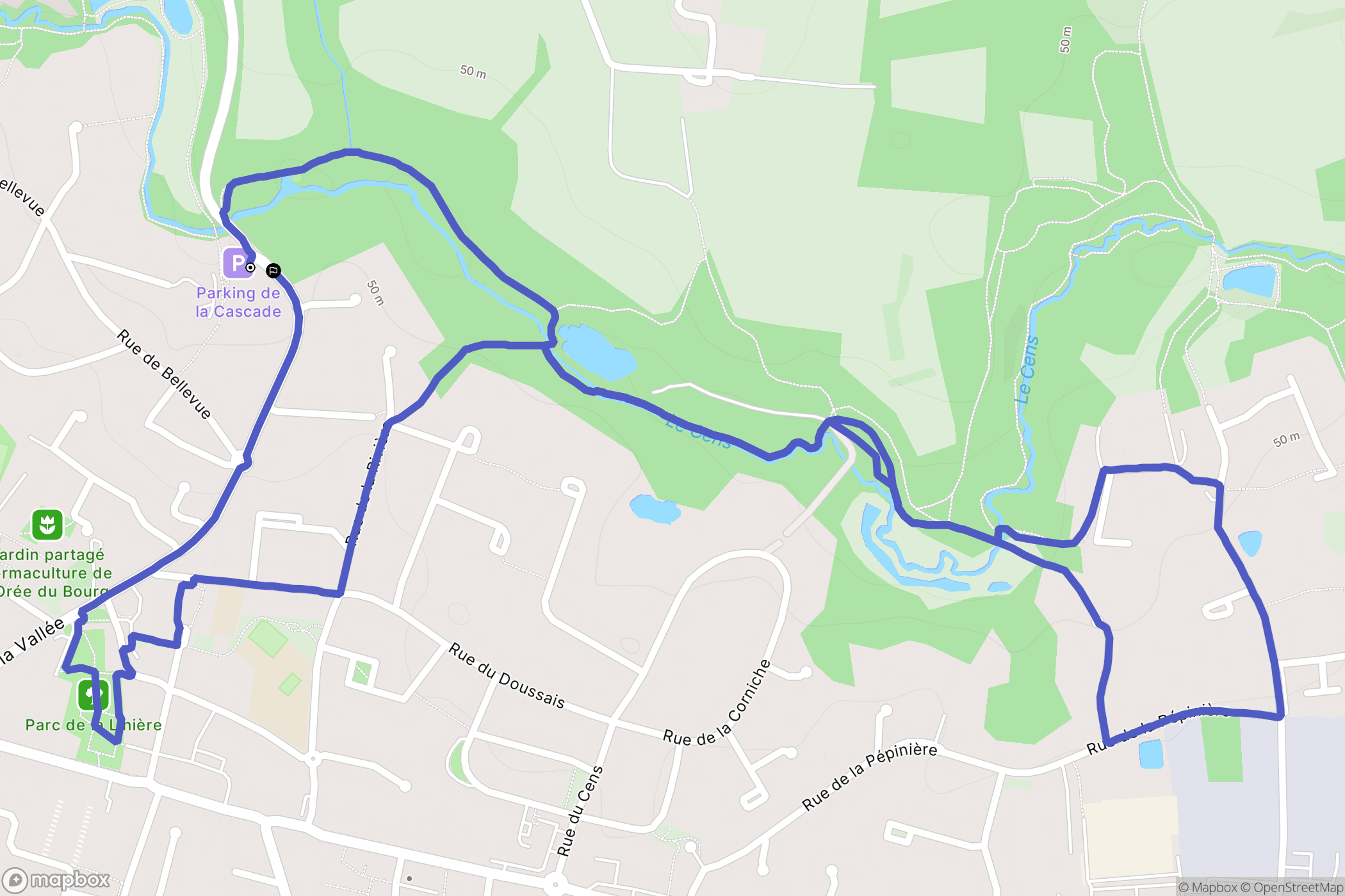 Sautron : carte du parcours de randonnée - France