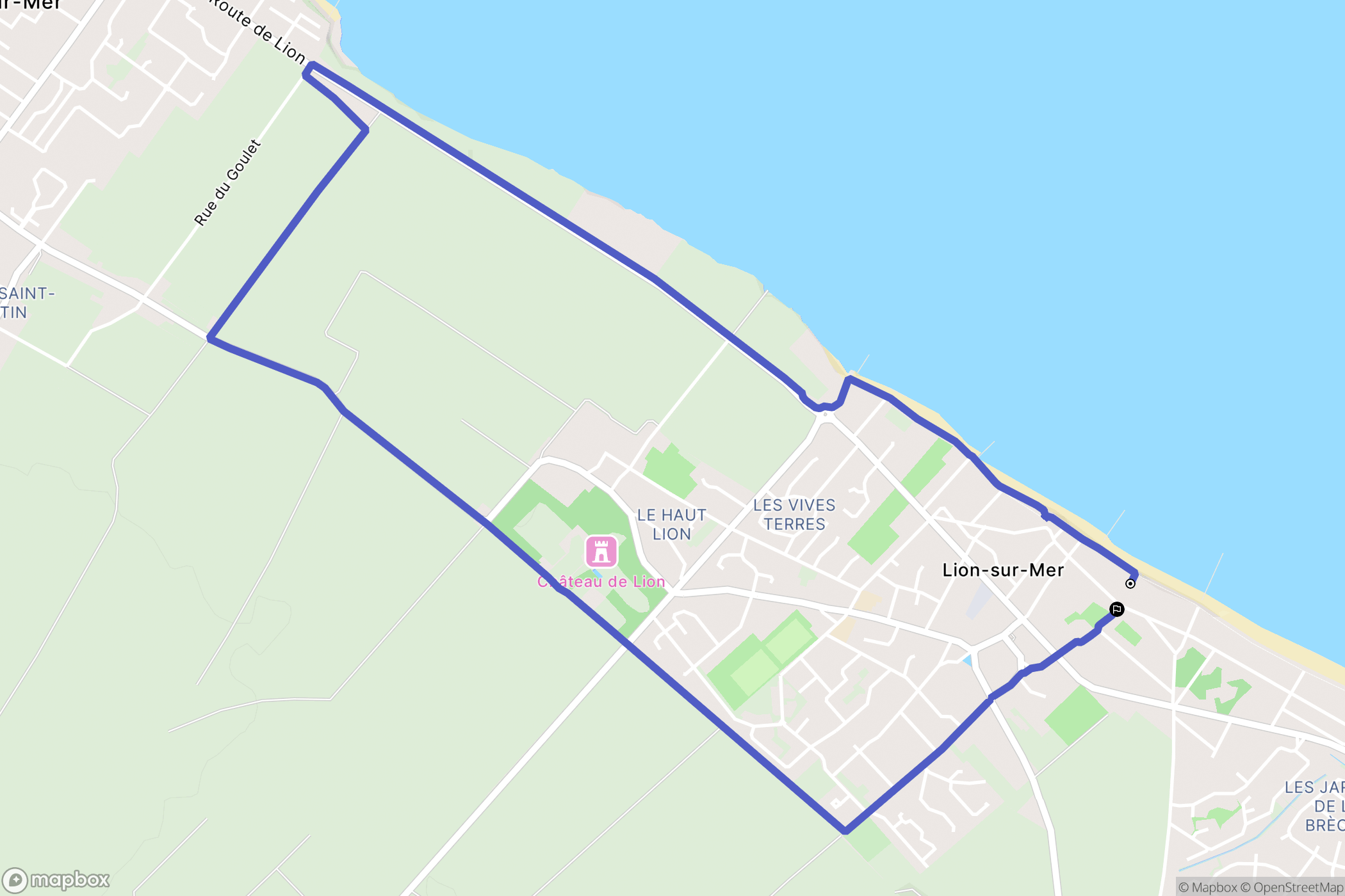 Lion-sur-Mer : carte du parcours de randonnée - France