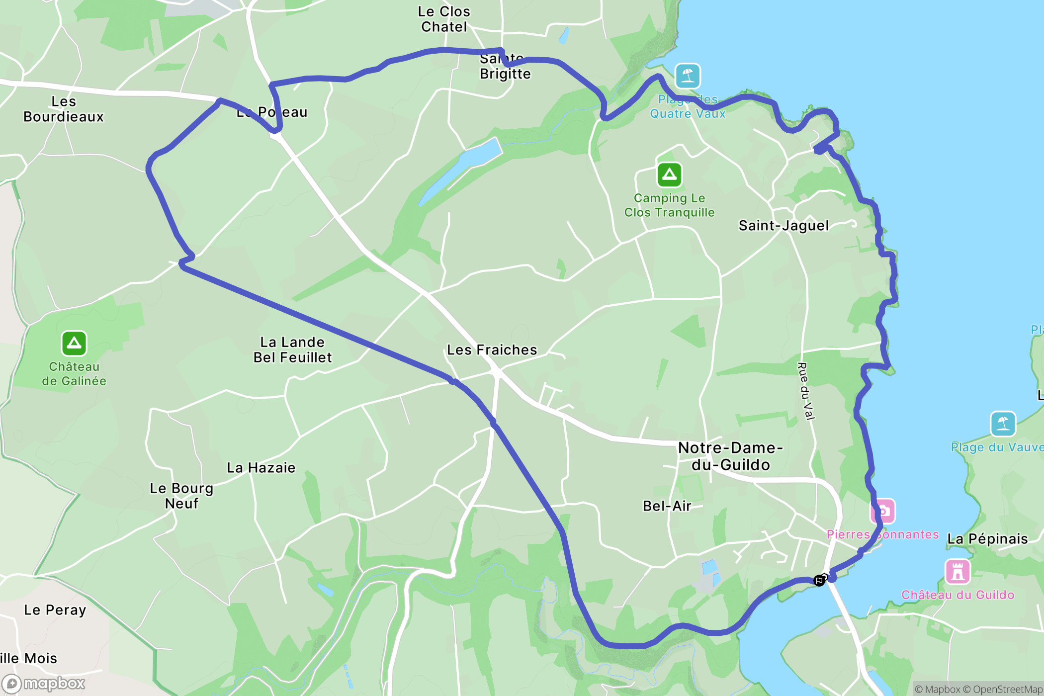 Saint-Cast-le-Guildo : carte du parcours de randonnée - France