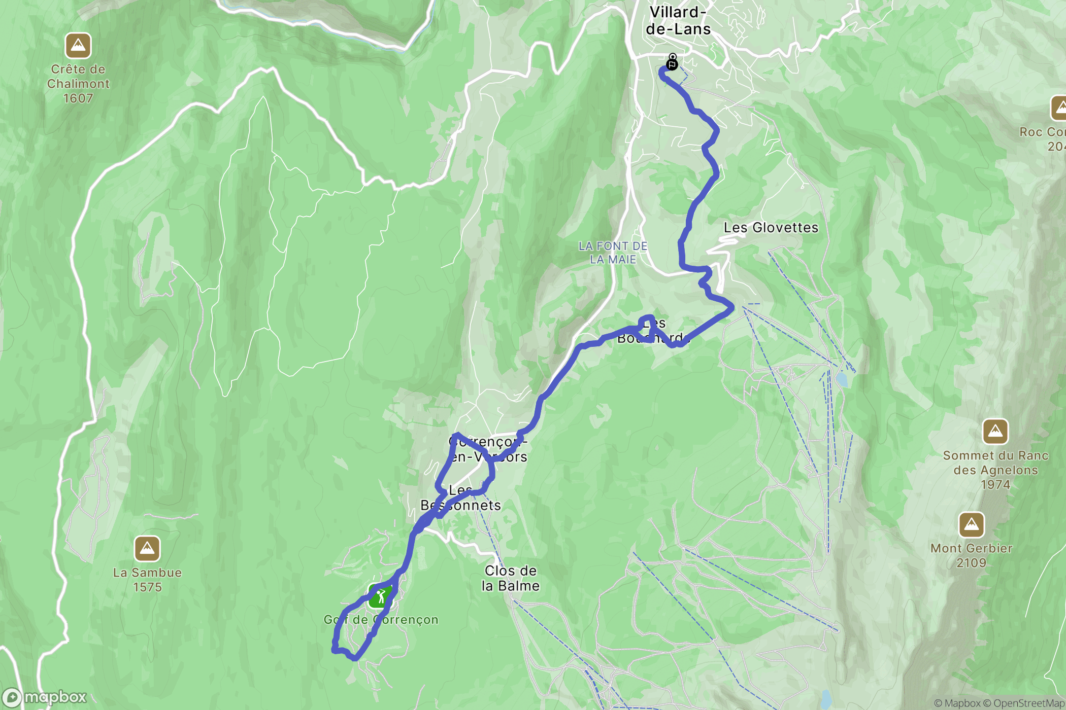 Villard-de-Lans : carte du parcours de randonnée - France