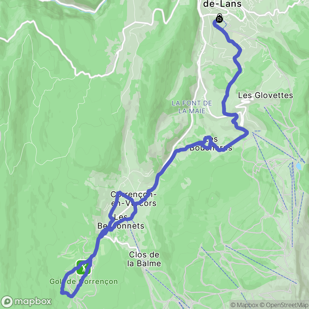 Villard-de-Lans : carte du parcours de randonnée - France