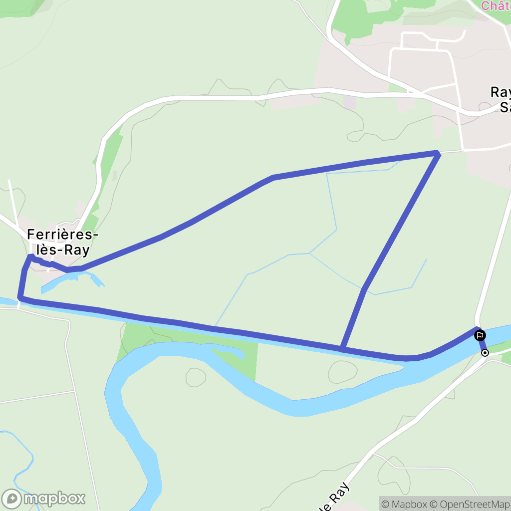 Ray-sur-Saône : carte du parcours de randonnée - France