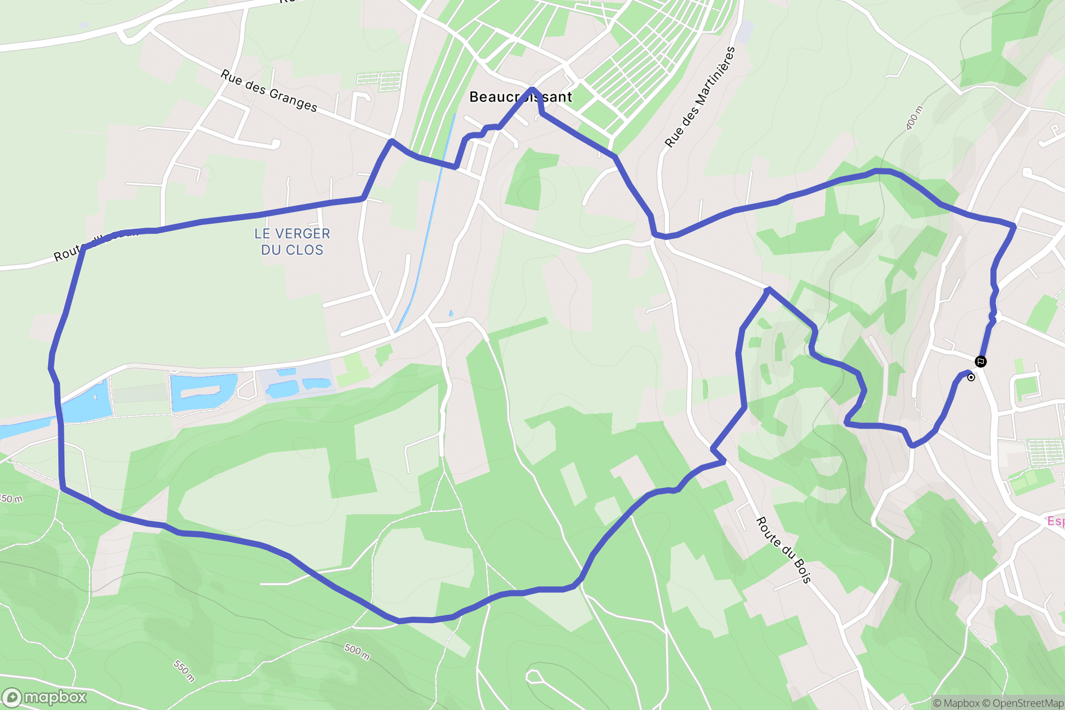 Renage : carte du parcours de randonnée - France