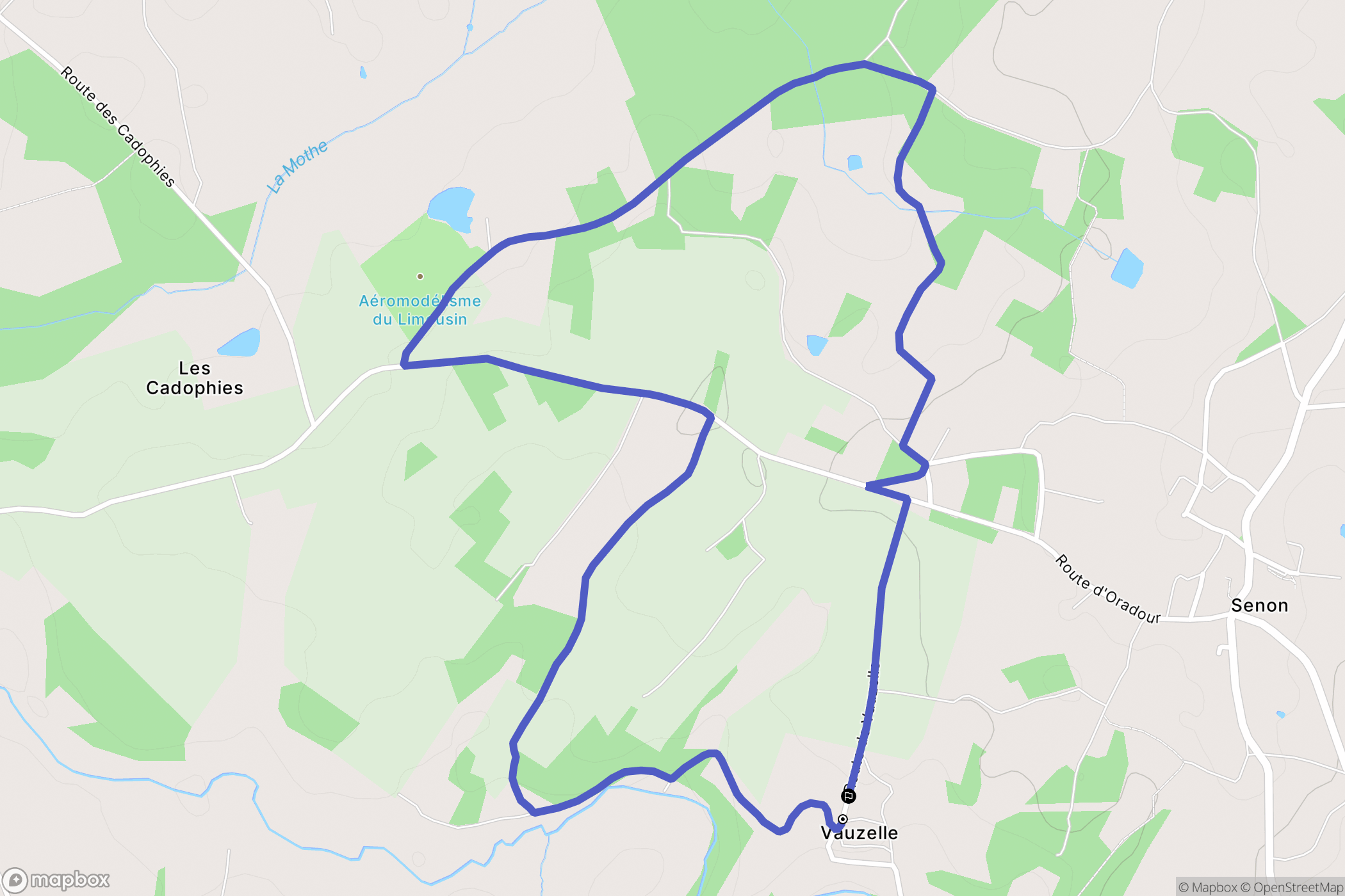 Saint-Gence : carte du parcours de randonnée - France