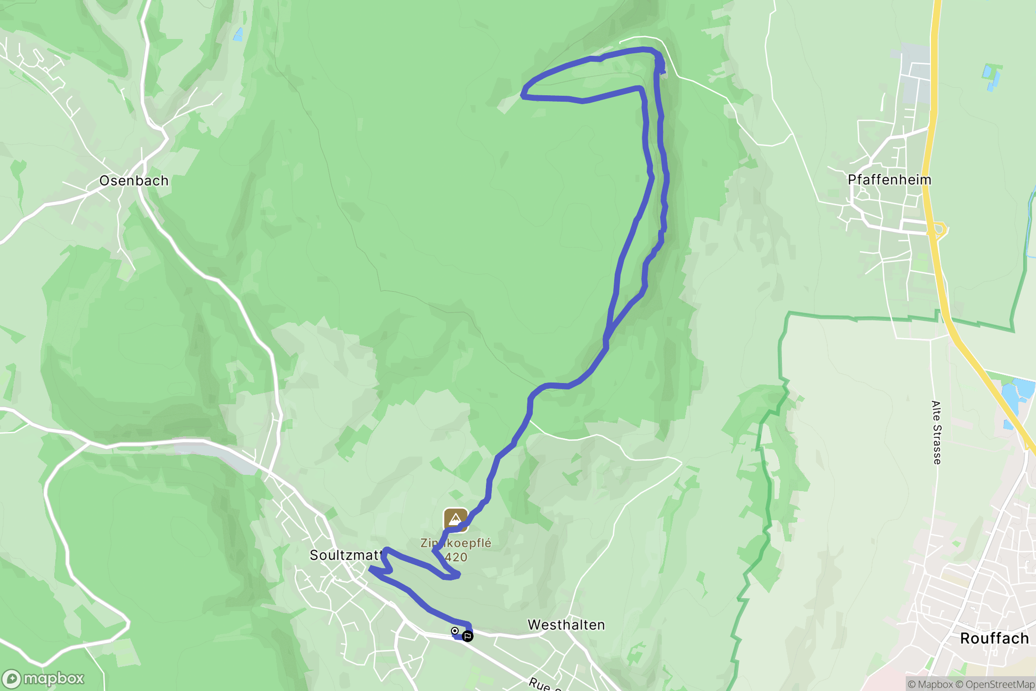 Soultzmatt : carte du parcours de randonnée - France