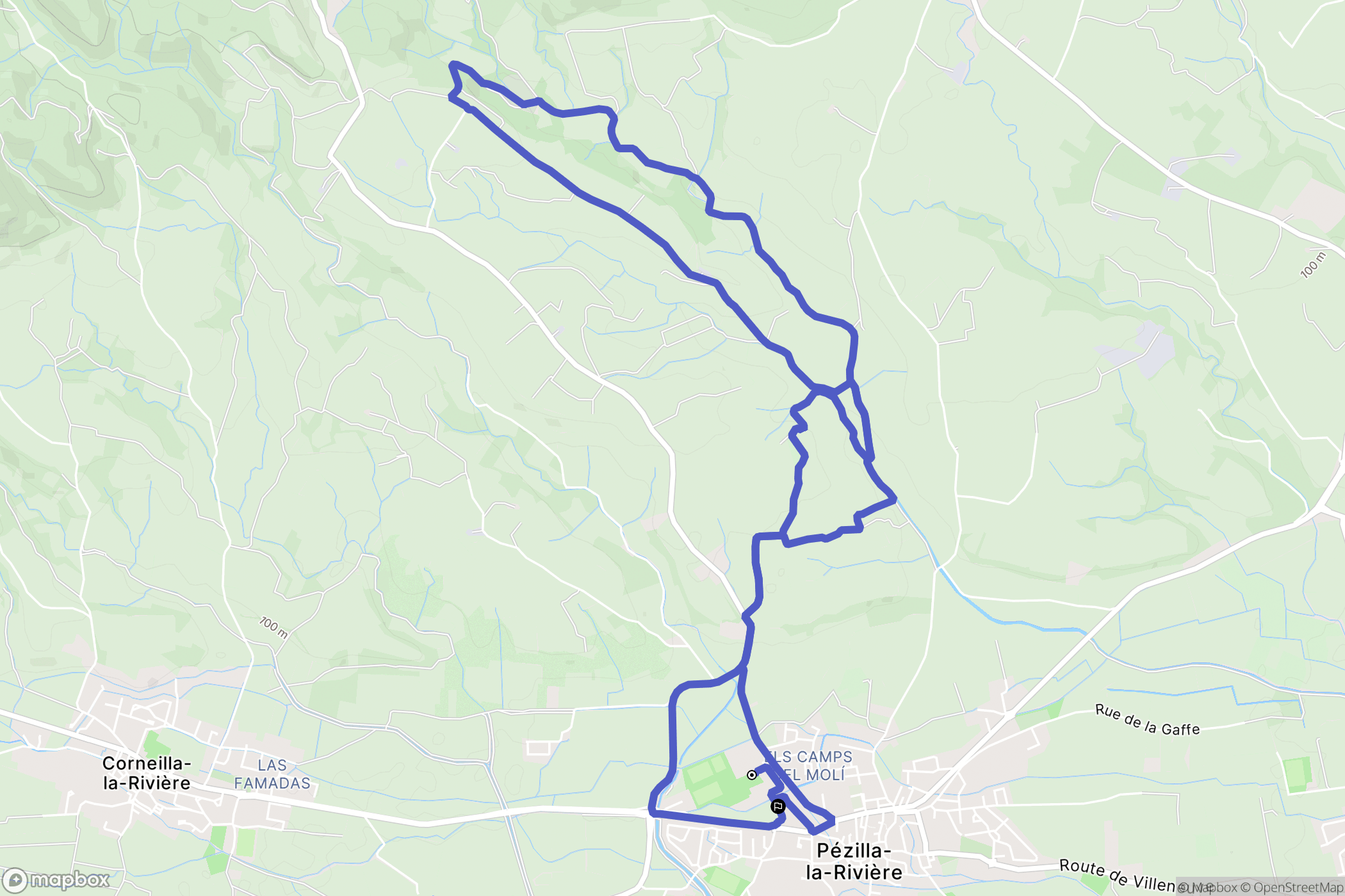 Pézilla-la-Rivière : carte du parcours de randonnée - France
