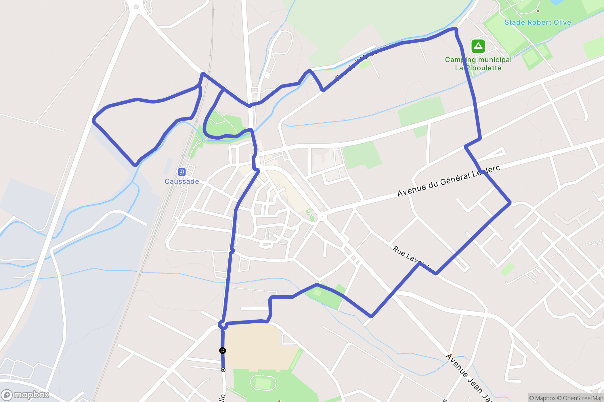 Caussade : carte du parcours de randonnée - France