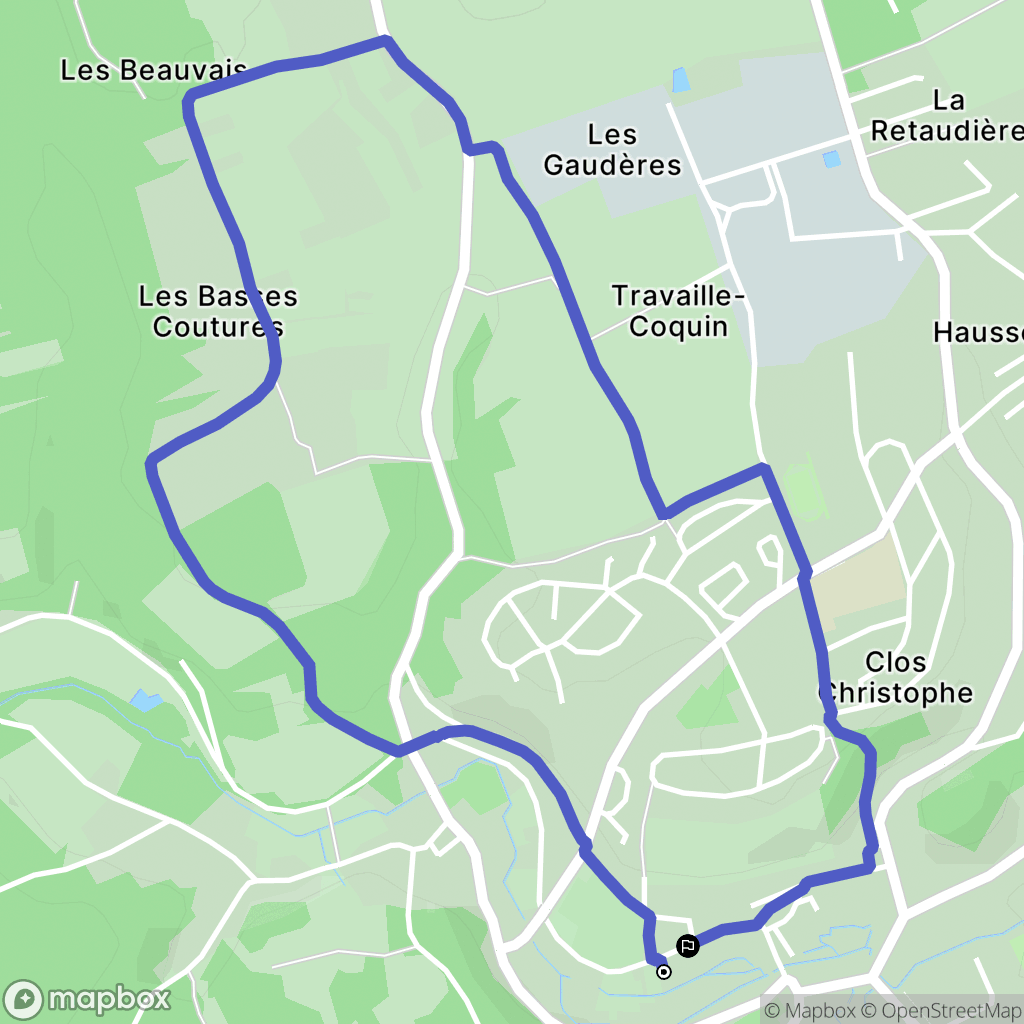 Langeais : carte du parcours de randonnée - France