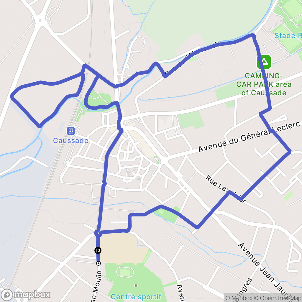 Caussade : carte du parcours de randonnée - France