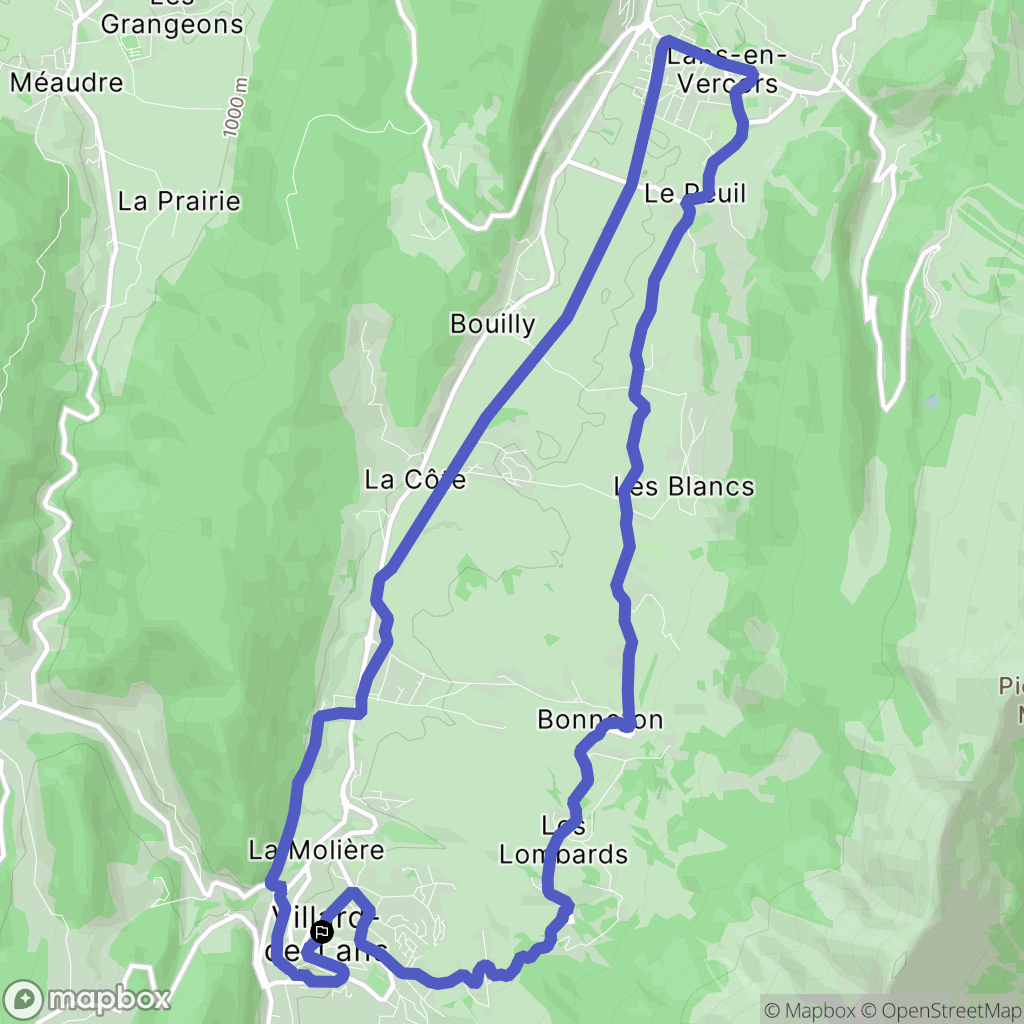 Villard-de-Lans : carte du parcours de randonnée - France