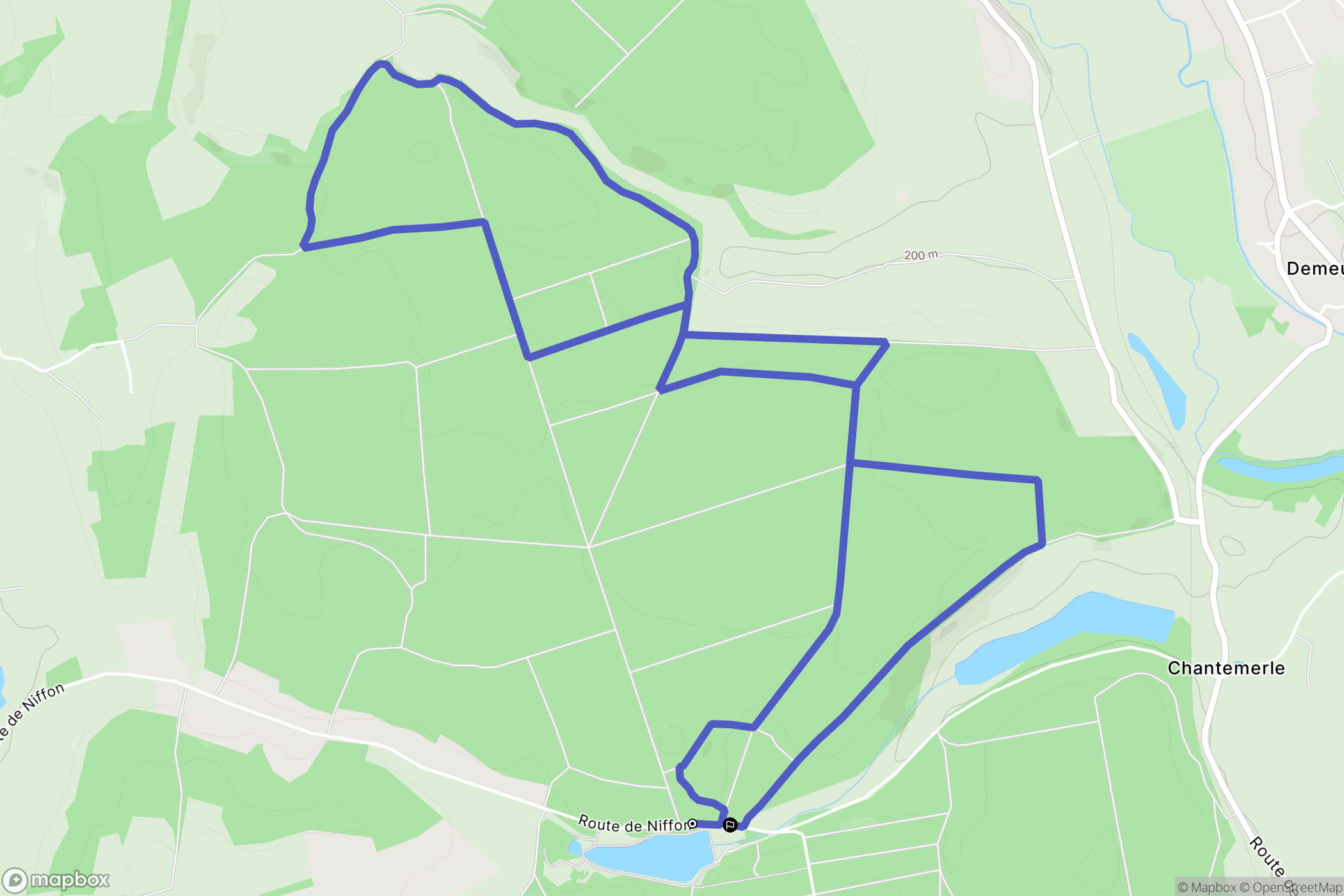 Urzy : carte du parcours de randonnée - France